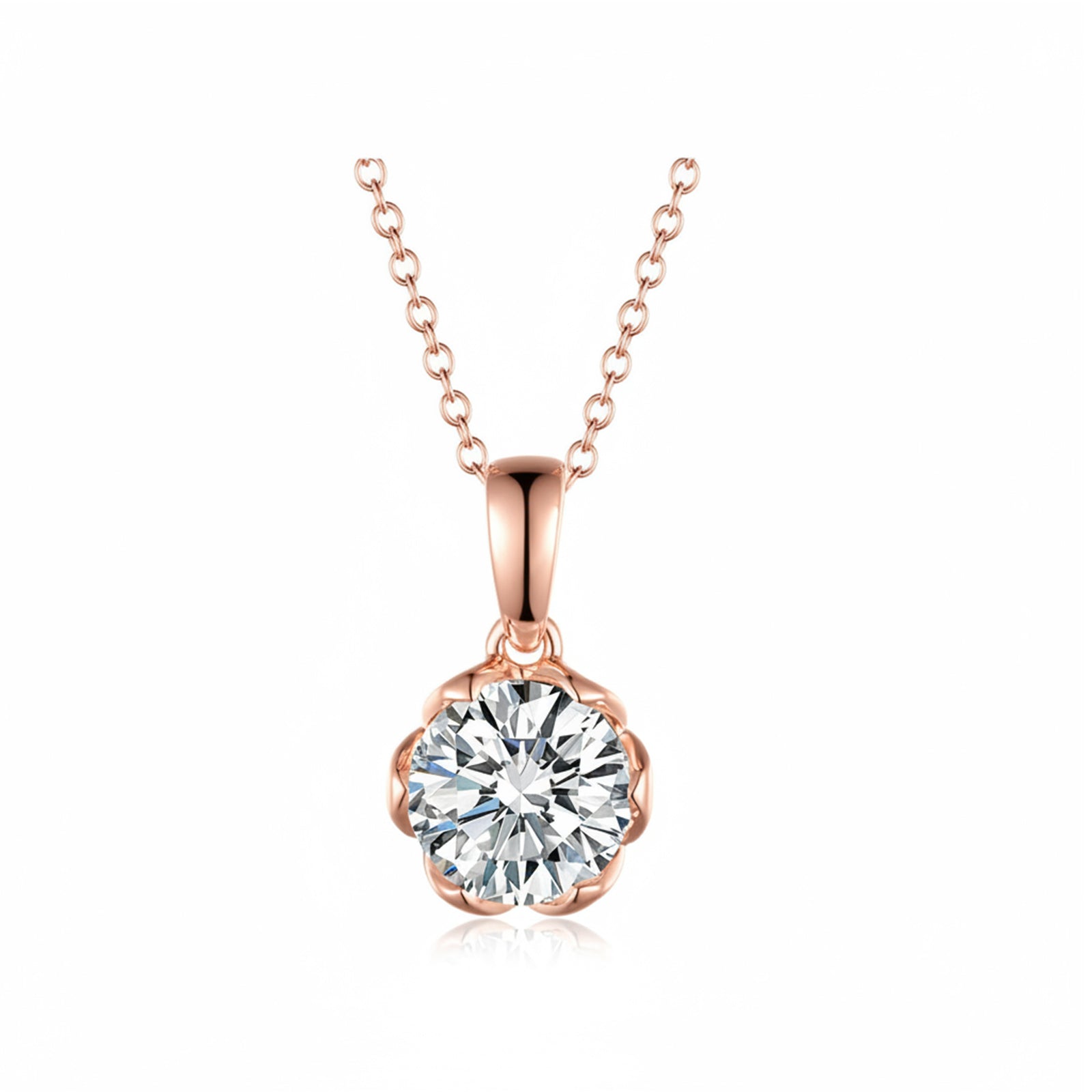 Timeless Gold Round Cut Diamond Pendant Necklace
