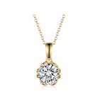 Timeless Gold Round Cut Diamond Pendant Necklace
