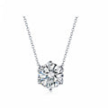 Minimalist Four-Prong Round Brilliant Cut Rose Gold Diamond Solitaire Necklace