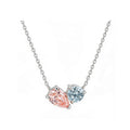 14K Gold Pink & Blue Lab-Grown Diamond Toi et Moi Necklace