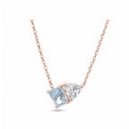 14k Gold Fancy Cut Lab-Grown Diamond Necklace - Modern "Toi et Moi" Style