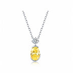 Roung and oval shaped diamond Necklace