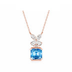 14k Gold Enchanted Butterfly Collection - Vivid Blue Lab-Grown Diamond Necklace