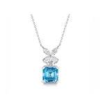 14k Gold Enchanted Butterfly Collection - Vivid Blue Lab-Grown Diamond Necklace
