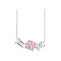 14k Gold Mixed Fancy Cut Trio Necklace - A Symphony in Pink