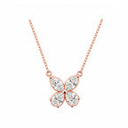 14k Gold Marquise Diamond Floral Necklace - Effortless Grace