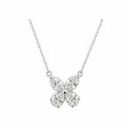 14k Gold Marquise Diamond Floral Necklace - Effortless Grace