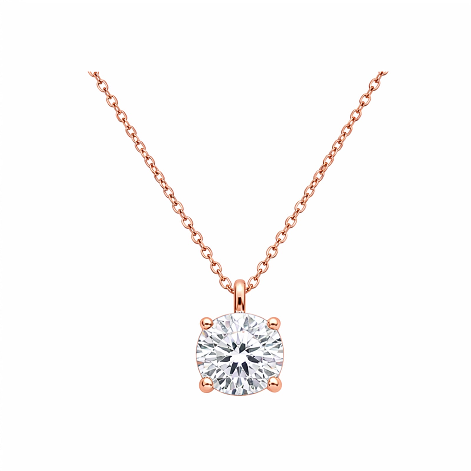 14k Gold Classic Four-Prong Solitaire Necklace - The Essence of Simplicity