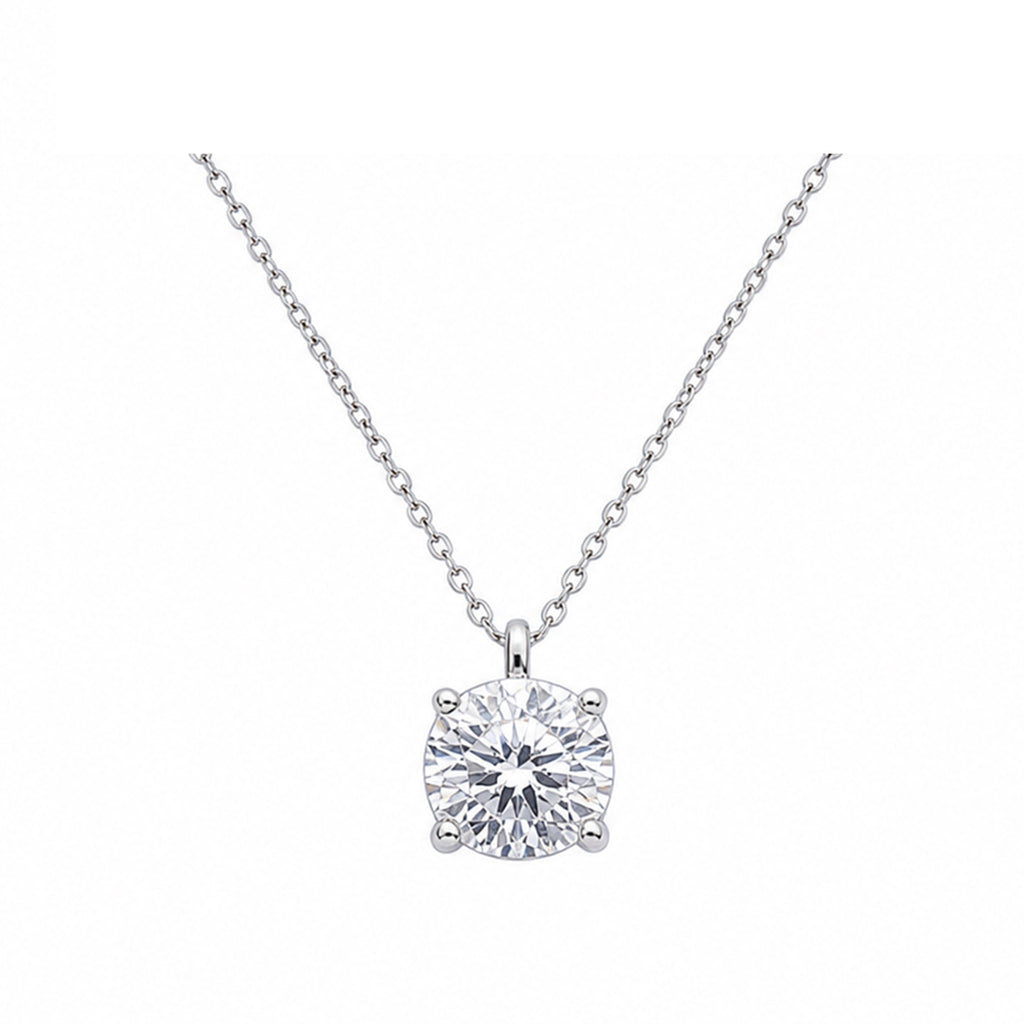 14k Gold Classic Four-Prong Solitaire Necklace - The Essence of Simplicity