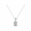 14k Gold Emerald Cut Lab-Grown Diamond Necklace - Architectural Elegance