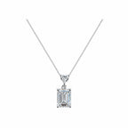14k Gold Emerald Cut Lab-Grown Diamond Necklace - Architectural Elegance