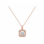 14k Gold Art Deco Inspired Necklace - A Symphony of Round and Baguette Diamonds
