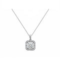 14k Gold Art Deco Inspired Necklace - A Symphony of Round and Baguette Diamonds