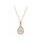 Elegant Pear Shape Teardrop Necklace in 14k Yellow Gold
