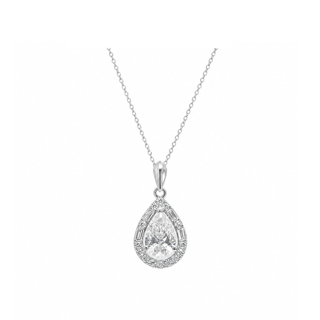 Elegant Pear Shape Teardrop Necklace in 14k Yellow Gold