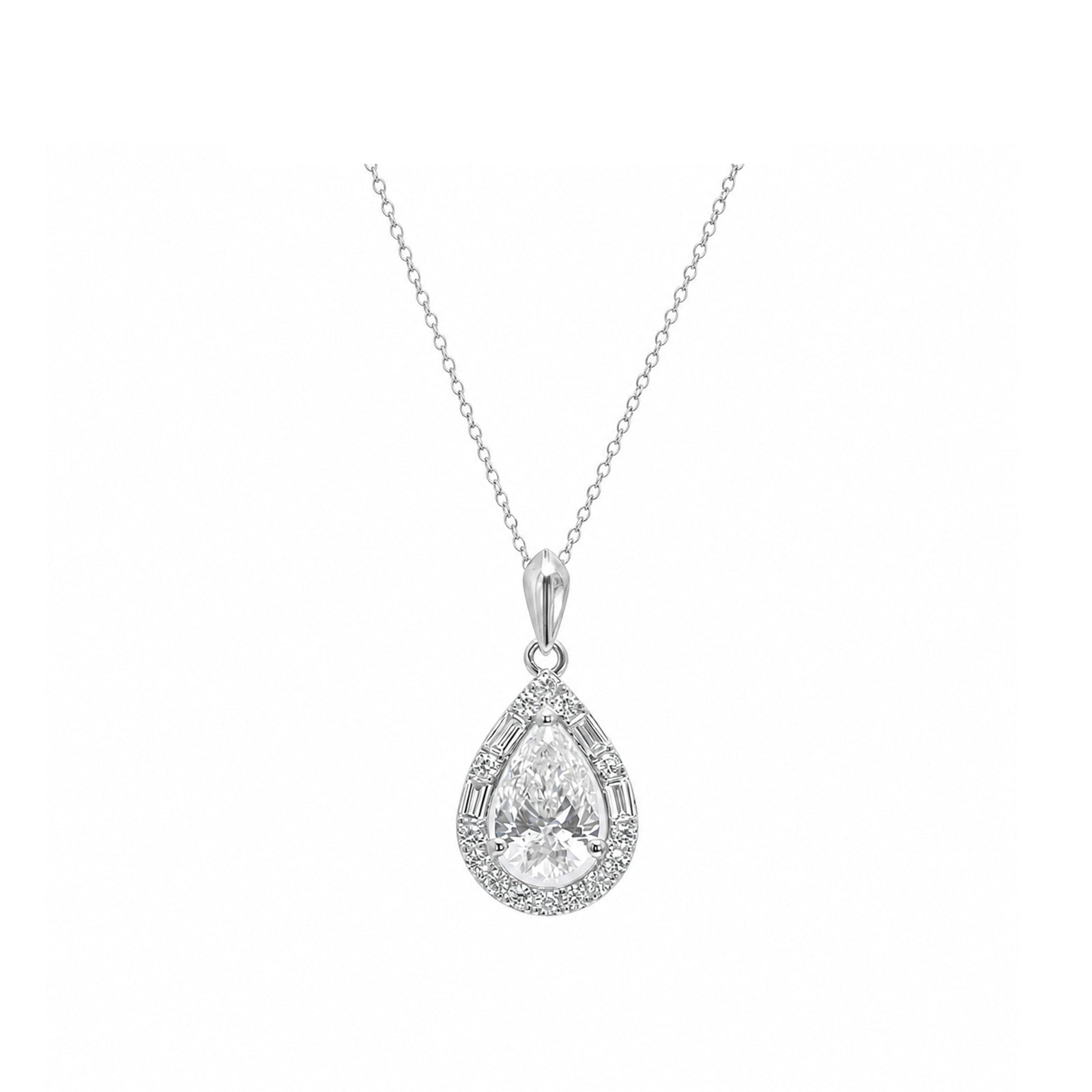 Elegant Pear Shape Teardrop Necklace in 14k Yellow Gold