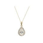 Elegant Pear Shape Teardrop Necklace in 14k Yellow Gold