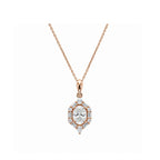 Bridal Vintage Elegance Oval Cut Halo Necklace