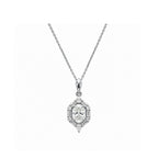 Bridal Vintage Elegance Oval Cut Halo Necklace