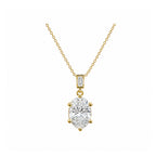 14k Gold Oval Cut Lab-Grown Diamond Necklace - An Ode to Elegant Curves