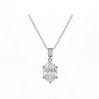 14k Gold Oval Cut Lab-Grown Diamond Necklace - An Ode to Elegant Curves