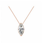 14k Gold Marquise Cut Lab-Grown Diamond Necklace - The Art of Elongated Brilliance