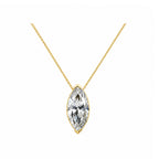 14k Gold Marquise Cut Lab-Grown Diamond Necklace - The Art of Elongated Brilliance