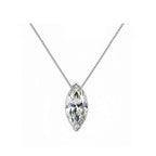14k Gold Marquise Cut Lab-Grown Diamond Necklace - The Art of Elongated Brilliance