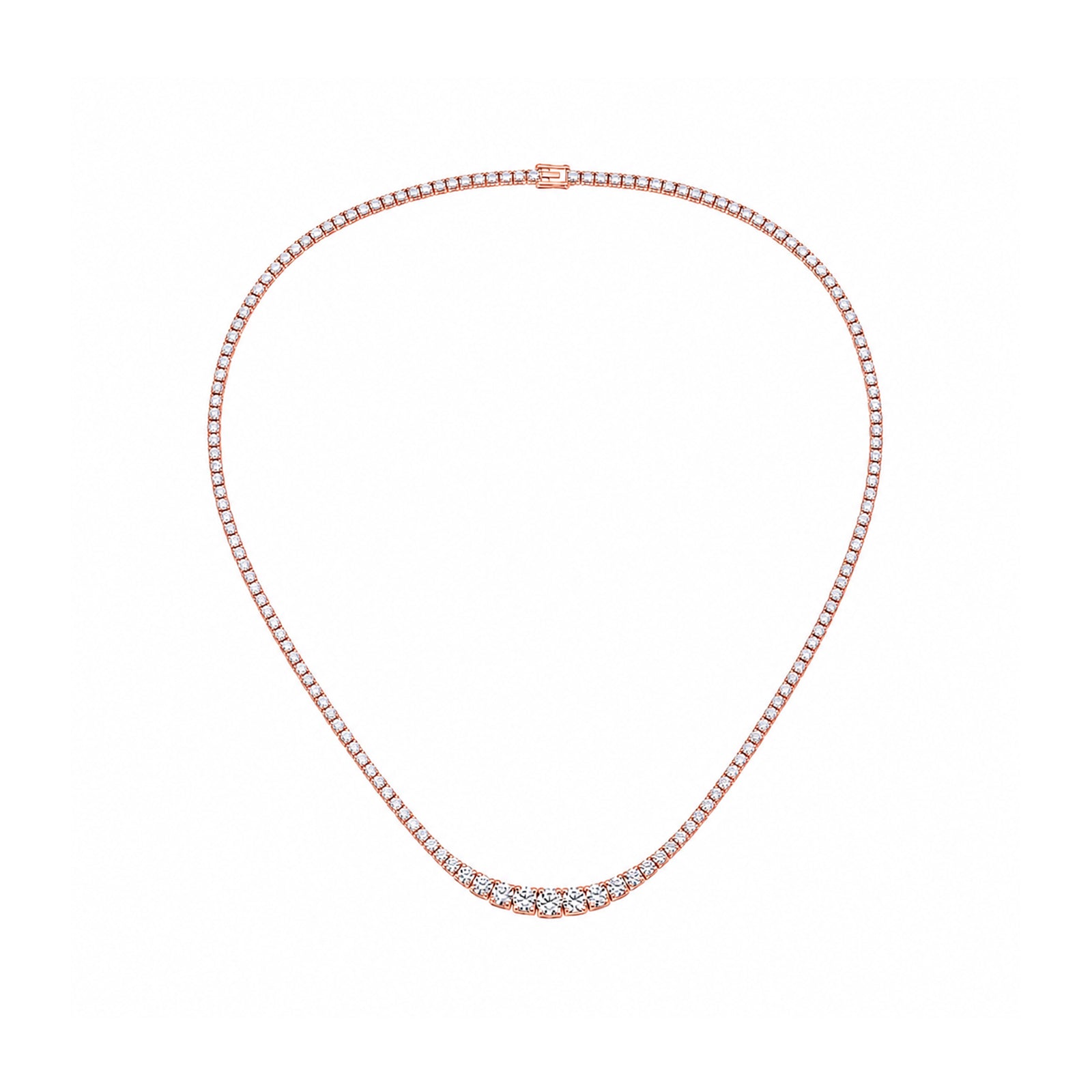 14k Gold Graduated Lab-Grown Diamond Tennis Necklace - A Crescendo of Radiant Light