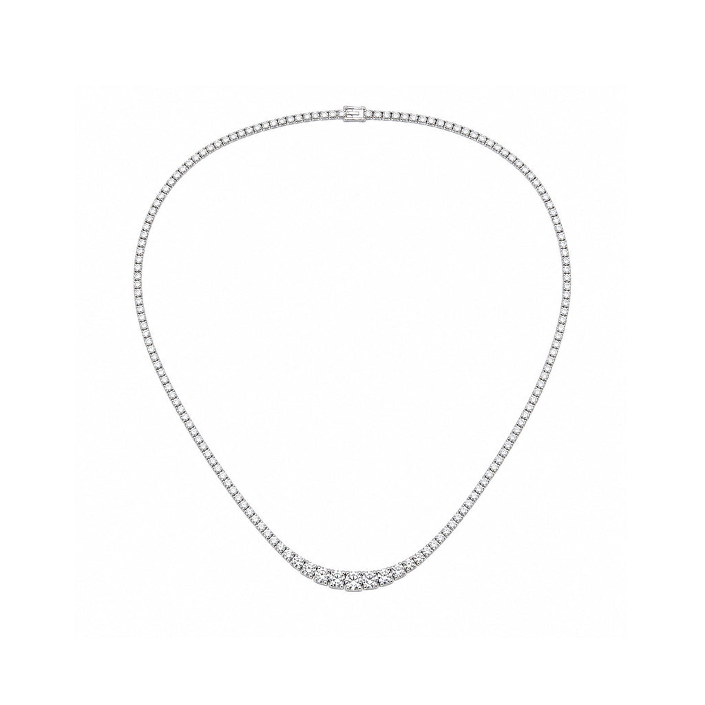 14k Gold Graduated Lab-Grown Diamond Tennis Necklace - A Crescendo of Radiant Light