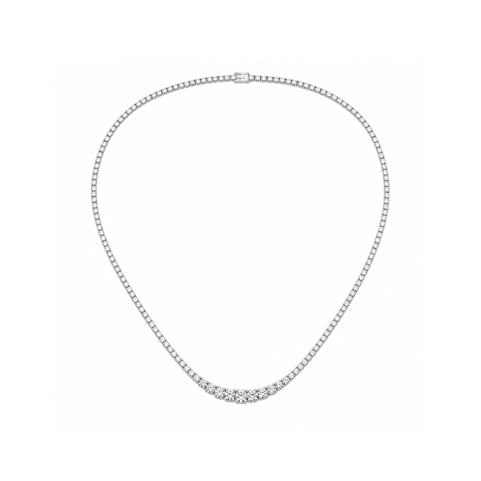 14k Gold Graduated Lab-Grown Diamond Tennis Necklace - A Crescendo of Radiant Light
