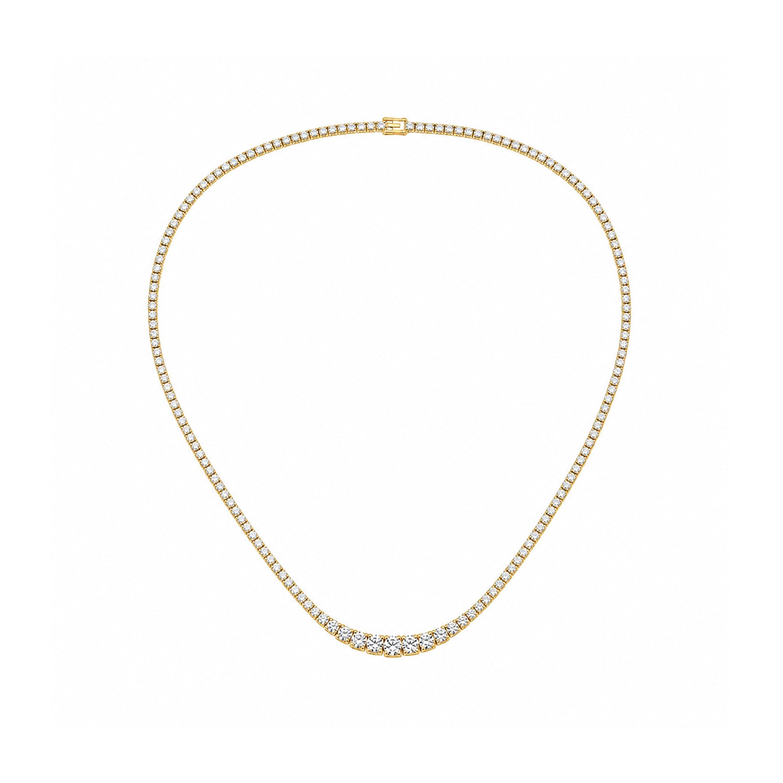 14k Gold Graduated Lab-Grown Diamond Tennis Necklace - A Crescendo of Radiant Light