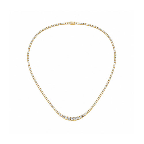 14k Gold Graduated Lab-Grown Diamond Tennis Necklace - A Crescendo of Radiant Light