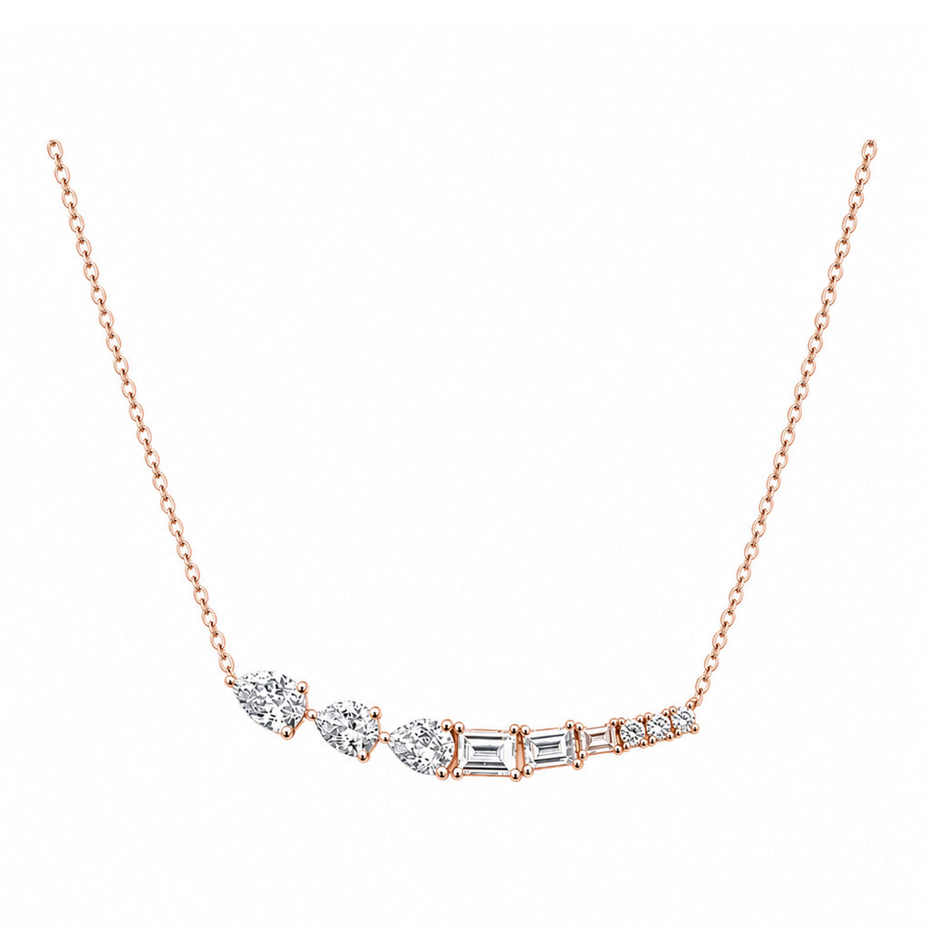 14K Gold Lab-Grown Diamond Multi-Cut Necklace