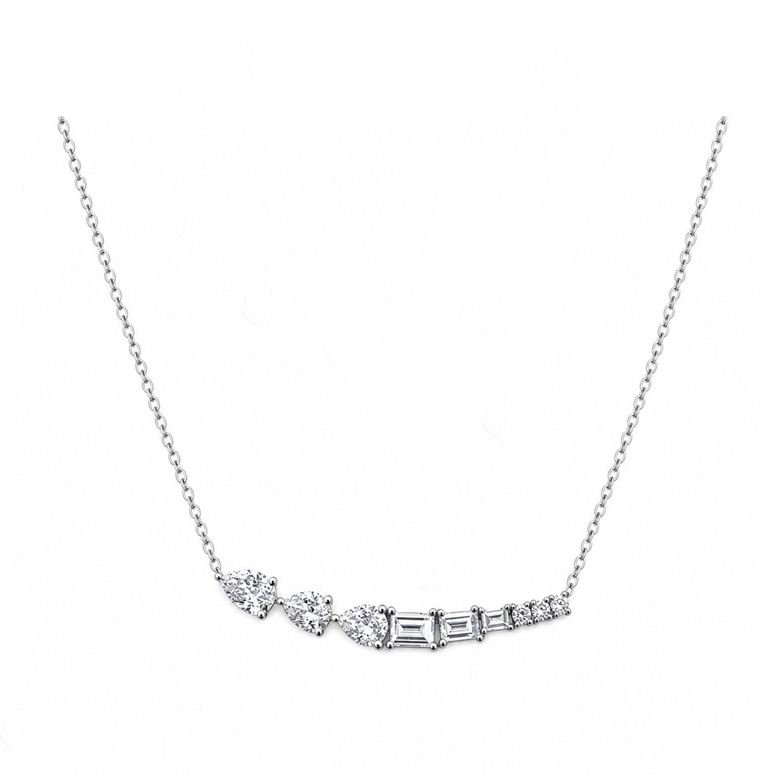 14K Gold Lab-Grown Diamond Multi-Cut Necklace