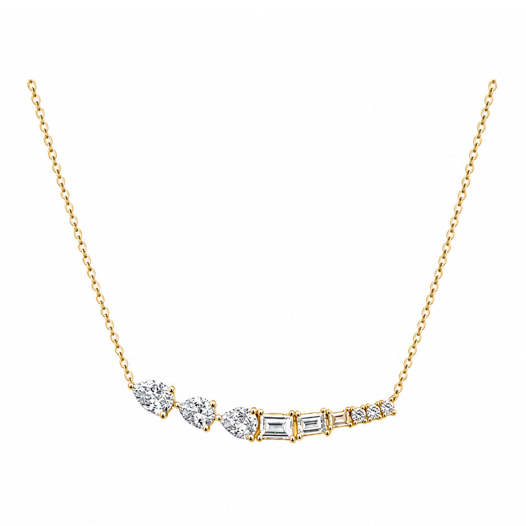 14K Gold Lab-Grown Diamond Multi-Cut Necklace