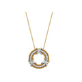 Two-Tone Mixed Metal Circle Necklace - Gold Rope & Silver Pavé Pendant