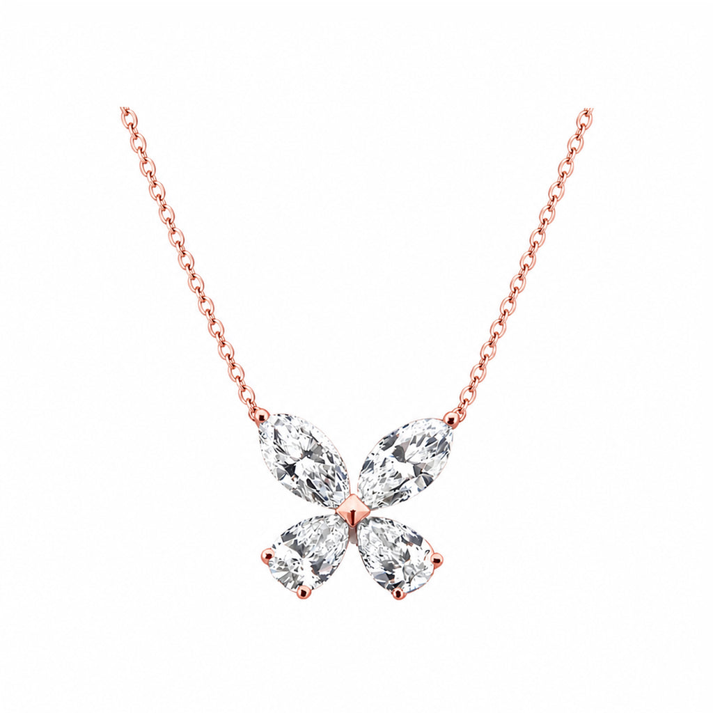 14K Gold Lab-Grown DiamondsLarge Pear-Cut Diamond Butterfly Pendant Necklace