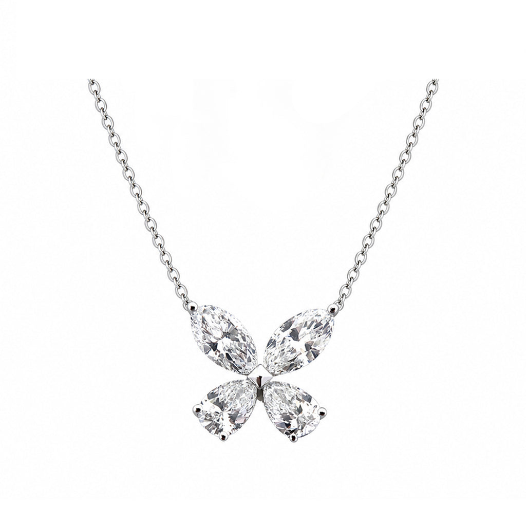 14K Gold Lab-Grown DiamondsLarge Pear-Cut Diamond Butterfly Pendant Necklace