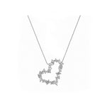 14K Gold  Mixed-Cut Lab-Grown Diamonds Open Heart Pendant Necklace