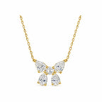 14K Gold Mixed-Cut Lab-Grown Diamond Butterfly Pendant Necklace