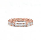 Geometric Alternating Cut Diamond Eternity Ring in White Gold