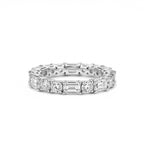 Geometric Alternating Cut Diamond Eternity Ring in White Gold