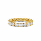 Geometric Alternating Cut Diamond Eternity Ring in White Gold