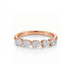 Pear Cut Half Eternity Band with Alternating Stones in 14K White Gold