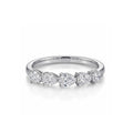 Pear Cut Half Eternity Band with Alternating Stones in 14K White Gold