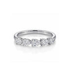 Pear Cut Half Eternity Band with Alternating Stones in 14K White Gold