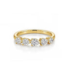 Pear Cut Half Eternity Band with Alternating Stones in 14K White Gold