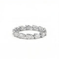 14K White Gold Plated Pear Cut lab-diamond Eternity Band, Full Stackable Ring