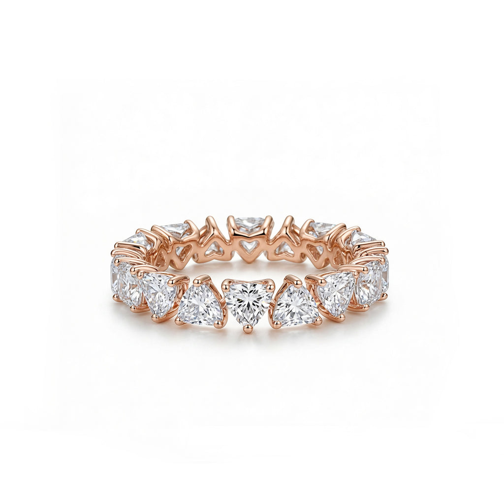Heart Cut Eternity Stackable Ring, Perfect Promise & Anniversary Gift for Her